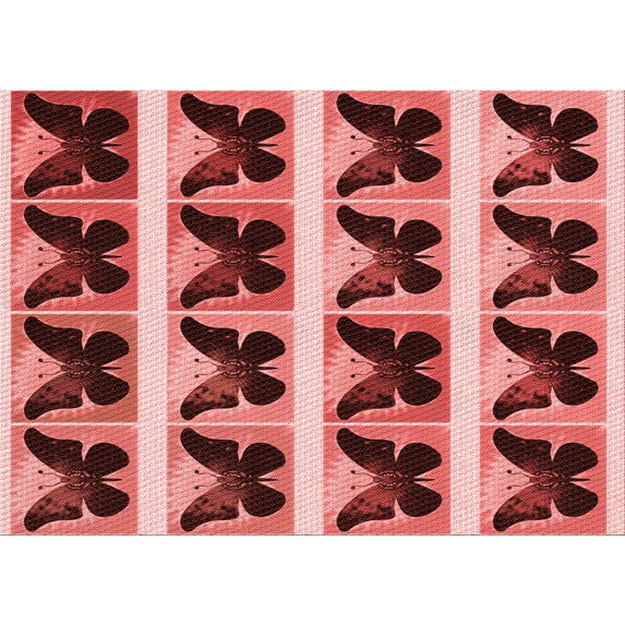 Ahgly Company Machine Washable Indoor Rectangle Transitional Light Coral Pink Area Rugs, 6' x 9'