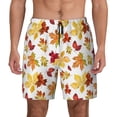 thumbnail image 2 of Picia Autumn Leaves 1 pattern Mens Swim Trunks with Compression Liner Stretch Beach Shorts Quick Dry with Zipper Pockets No-Chafing Board Shorts-X-Large, 2 of 9