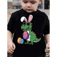 thumbnail image 1 of T-Shirt de Pâques pour Garçons / Dinosaure Ludique avec Oreilles de Lapin & Lunettes de Mode Graphique / Col Rond / Lavable en Machine / Haut Décontracté Printemps/été pour, Tenue Décontractée / Tee Imprimé Dinosaure / Jouets Dinosaure, 1 of 7