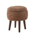 thumbnail image 5 of GTU Furniture Modern Barrel Teddybear Plush Accent/Side Light Brown Lounge Chair with Storage Ottoman for Bedroom Living Room Set, 5 of 5