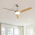thumbnail image 3 of Sofucor 52" Brushed Nickel Ceiling Fan with LED Light and Remote Control, 3 of 10