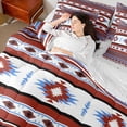 thumbnail image 4 of Manfei Ancient Aztec Theme 7pcs Bedding Comforter Set,Boho Tribal Gemetric Queen Bedding Sets,Red Blue White Queen Sheet Sets For Adults,Ultra Soft Home Decor Reversible, 4 of 8