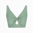 thumbnail image 4 of ORT Bikini Tops for Women Tankini Tops Cropped Knot Twist Cut Out Adjustable Swimsuit Top Beach Bathing Suit Top Only(Green,M), 4 of 4