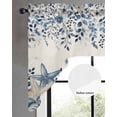 thumbnail image 2 of Blue Coastal Starfish Swag Valances for Windows, Small Curtains Drapes, Beach Nautical Shell Eucalyptus Rustic Kitchen Window Curtains Over Sink Window Treatment Valance for Bedroom/Bathroom 56"x36", 2 of 5