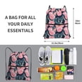 thumbnail image 3 of Wukai Rose Flowers Waterproof Drawstring Backpack with Zipper Pocket,Large Foldable Gym Bag for Women and Men, Perfect for Sports, Yoga, and Travel, 3 of 8