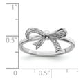 thumbnail image 3 of Sterling Silver Rhodium Plated Diamond Bow Ring, 3 of 4