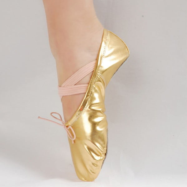 girls gold ballet slippers