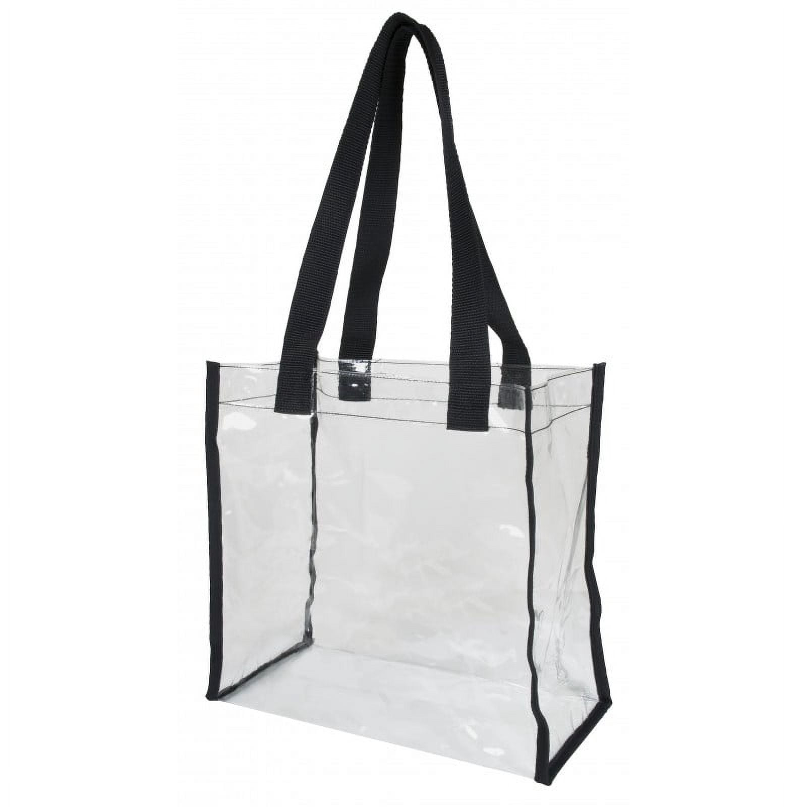 K-Cliffs  Stadium Approved Clear PVC Open Tote Transparent Tote Bag, Unisex,  12"L x 12"H x 6"W.