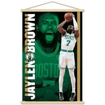 NBA Boston Celtics - Jaylen Brown 21 Wall Poster with Wooden Magnetic Frame, 22.375" x 34"