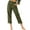 Army Green, variant on Dvprdro Womens Summer Imitation Cotton Pants Casual Solid Button Elastic High Waist Straight Leg Capri Pants with Pockets