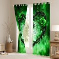 thumbnail image 3 of Feelyou Green Thorny Rose Black Out Curtains for Couple, Gothic Spider Web Curtains Pack of 2 (42x63 Each), Romantic Love Heart Bedroom Curtains, Living Room Curtains Decor, 3 of 6