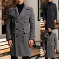 thumbnail image 2 of Aihuaihua Men's Winter Coats Long Casual Trench Coat Slim Fit Notched Collar Jacket Overcoat Double Breasted Coat wih Pockets Grey L, 2 of 6