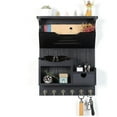 thumbnail image 6 of Key Holder for Wall, Mail and Key Holder, Mail Organizer Wall Mount with Storage Drawer and 6 Hooks, Easy Installation Key Rack for Entryway and Home Decor, Black, 6 of 6