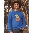 thumbnail image 2 of Cute Cactus Buddy Sweatshirt Men -Smartprints Designs, Male Large, 2 of 4