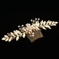 thumbnail image 3 of Perno de Peine de cabello BLESIY nupcial Oro con perlas de imitación 13 x 7 cm, 3 of 8