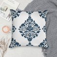 thumbnail image 5 of Blue And White Pioneer Flower Pillow Covers,Blue And White Pioneer Flower Throw Pillow Covers 24"×24" ,Living Room Sofa Couch Pillow Covers,Decorative Pillow Covers, 5 of 7