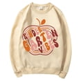 thumbnail image 3 of VISALY Pullover Crewneck Sweatshirt Graphic Sweatshirts Crewneck Sweatshirts Pullover Sweaters Long Sleeve Letter Graphic Sweater Collared Casual Sweaters Sweaters Womens Pullovers Rose Gold L, 3 of 3