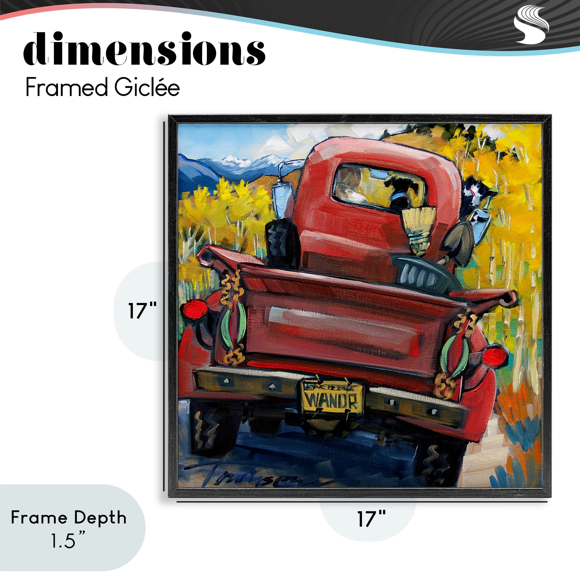 Stupell Industries Wander Truck Through Wheat Grass Black Framed Giclee Art, design by CR Townsend