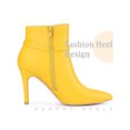 thumbnail image 3 of BLISSFUL STEP Pointed Toe Buckle Strap Stiletto Heel Ankle Boots for Women Yellow (Size 10), 3 of 5