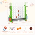 thumbnail image 3 of Costway Giant 4-in-a-Row Game Set with Ring-toss, Basketball Hoop, Golf Club & Cup Holders Green + White, 3 of 10