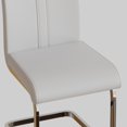 thumbnail image 4 of Set of 2 Modern Dining Chairs, PU Faux Leather High Back Upholstered Side Chair with C-shaped Tube plating Metal Legs for Dining Room Kitchen Vanity Patio Club Guest Office Chair (White), 4 of 11