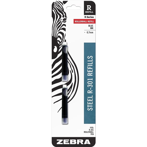 Zebra R Refill 0 7mm Blue 2 Pack 872 Fits The New Model Zebra R 301 Steel Rollerball Pens By Zebra Pen Walmart Com Walmart Com