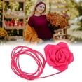 thumbnail image 4 of Unique Bargains 1 Pc Adjustable Waist Belt Elegant Satin Rose Flower Handmade Cord Belt Women Rose Red, 4 of 4