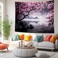 thumbnail image 3 of Japanese Cherry Blossom Tapestry Wall Hanging Asian Anime Nature Mountain Wall Art Calming Lake Ocean Tapestries for Bedroom Living Room Decor 60x50in, 3 of 7