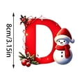 thumbnail image 4 of Christmas Letter Ornament, Red Alphabet Initial D Hanging Decoration with Snowman Christmas Tree Ornament for Family Name Display, 4 of 7