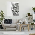 thumbnail image 2 of The Stupell Home Decor Collection White Tiger Close Up Black and White Photography Canvas Wall Art, 2 of 6