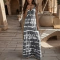 thumbnail image 5 of Hwmodou Summer Dresses Women 2024 Neck Sleeveless Dress Women Casual Gradient Striped Bohemian Tie-Dye Maxi Round Women's Dress 1920S Dresses For Woman, 5 of 6
