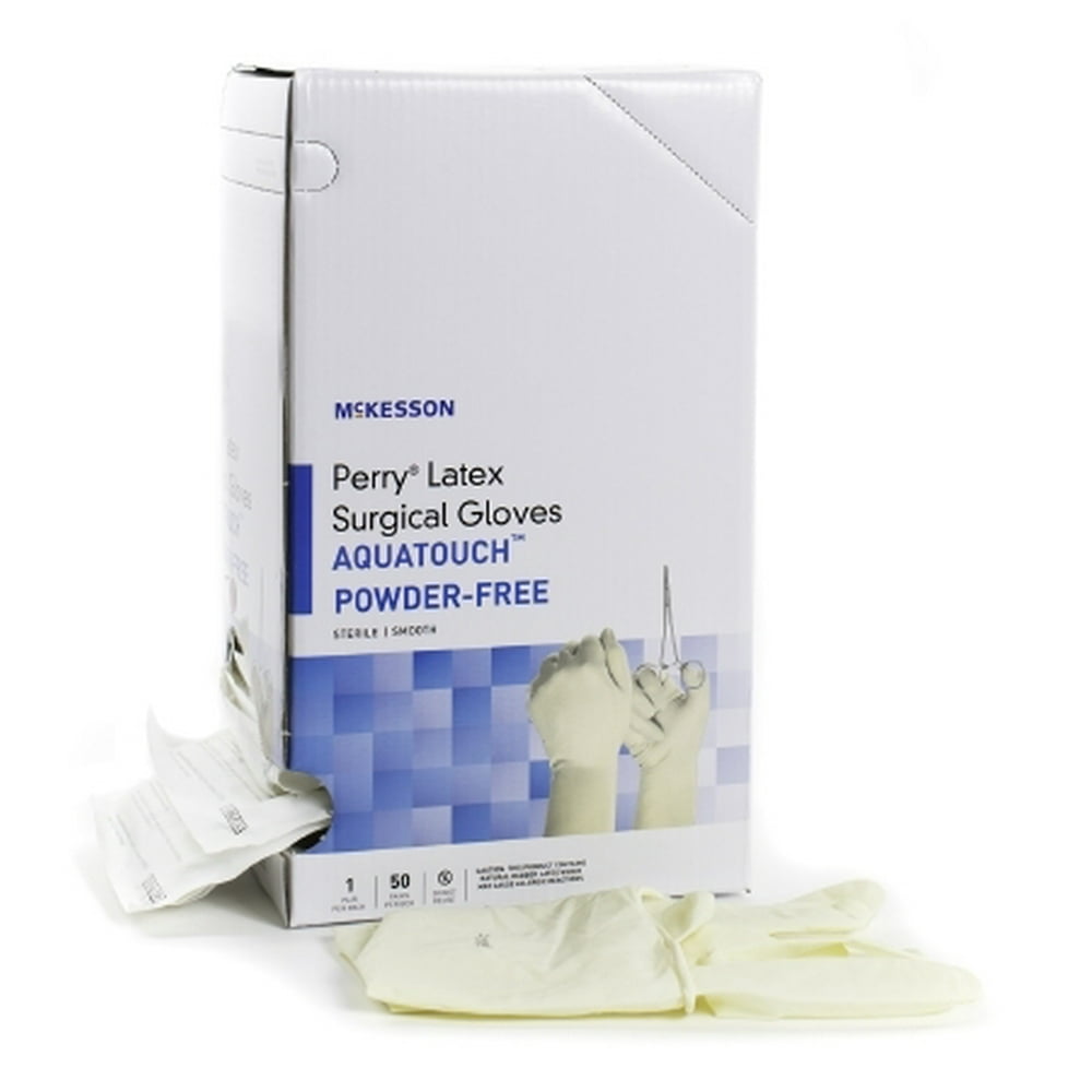 Surgical Glove McKesson Perry Sterile Cream Powder Free Latex Hand