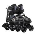 thumbnail image 2 of Patins à Roues Alignées Réglables pour Femmes, Haute Élasticité, Patins à Roulettes Résistants à l'Usure, Chaussures de Patinage Antichoc, Filles Débutantes, Noir/l, 2 of 6