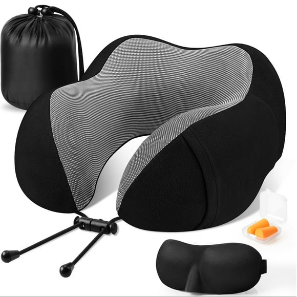 Travel Pillow CloudBliss Premium, espuma viscoelástica, soporte para cuello
