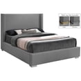 thumbnail image 2 of Meridian Furniture Royce Grey Linen Textured Fabric King Bed, 2 of 15