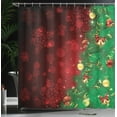 thumbnail image 3 of Ambesonne Christmas Shower Curtain, Jingle Bells Trees, 69"Wx75"L, Burgundy and Green, 3 of 4