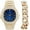 Blue- Gold, variant on Blinged Out Oblong Metal Mens Color on Blast Hip Hop Iced Out Wristwatch - ST10235DX