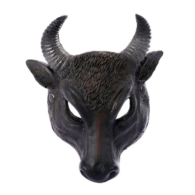 Visage Demi-Visage Mousse PU 3D Animal Réaliste Tête de Buffle