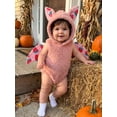 thumbnail image 6 of RUINIXCW Baby Bat Halloween Costume Wing Design Warm Plush Sleeveless Hooded Romper, 6 of 8