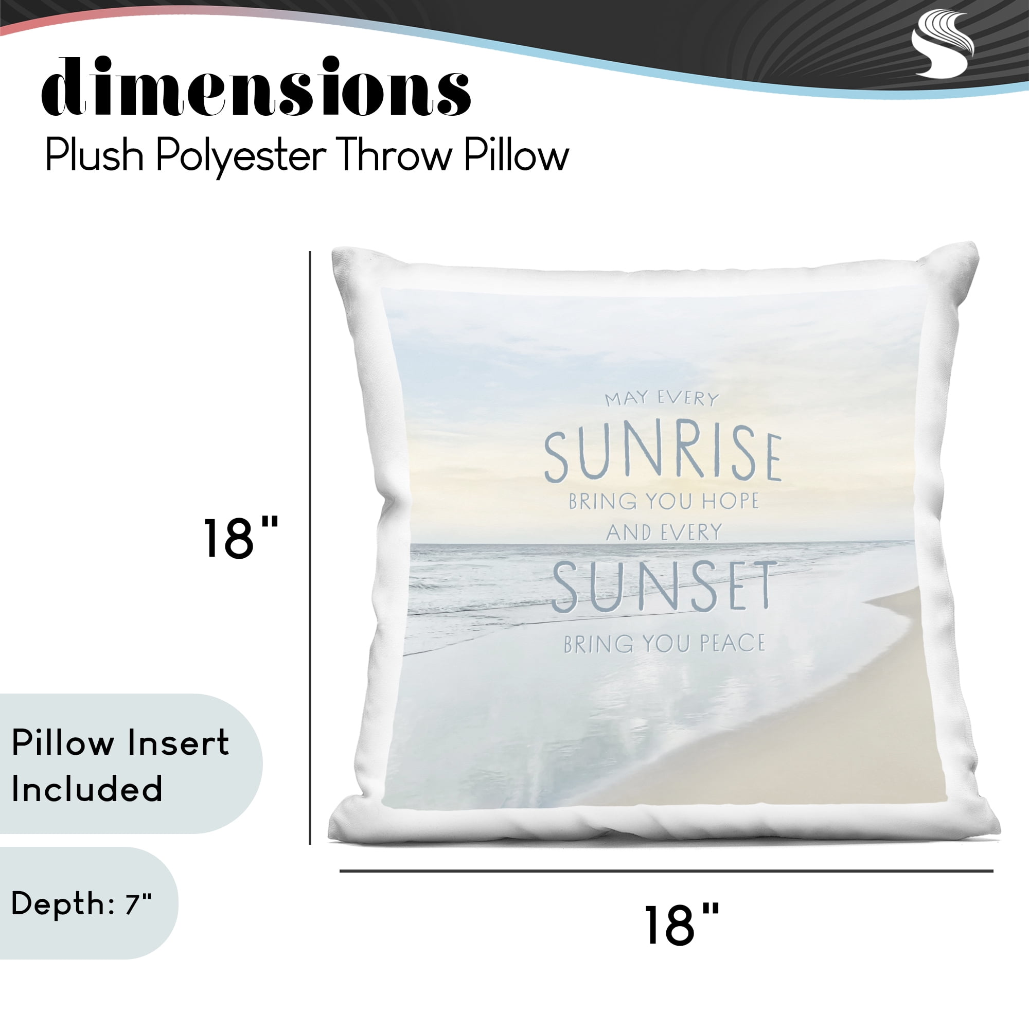 Stupell Industries Sunrise & Sunset Statement Decorative Printed Throw Pillow, design by Natalie Carpentieri, 18 x 7 x 18