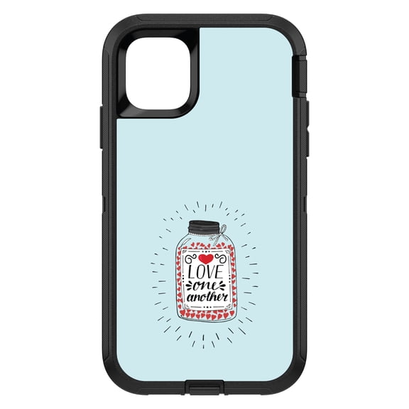DistinctInk Custom SKIN / DECAL compatible with OtterBox Defender for iPhone 11 Pro MAX (6.5" Screen) - Love One Another - Heart / Jar