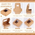 thumbnail image 4 of 20 Packs Kraft Paper Box 4x3.2x1.5 Inch Brown Candy Gift Boxes Rectangle Treat Boxes with Clear Window for Display Cookie Donut Wedding Package Supplies diy, 4 of 6