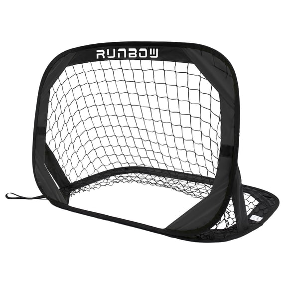 RUNBOW 3.3x2.2ft Pop Up Portable Soccer Goal for Kids Children's Soccer Net Outdoor Fun in Backyard and Beach(3.3x2.2ft, Black,1 Pack)