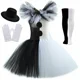 thumbnail image 4 of Disfraz de payaso de terror para niña, vestido de tutú elegante en blanco y negro, vestido de Joker de terror para niños, disfraces de fiesta de carnaval de Halloween, 4 of 5
