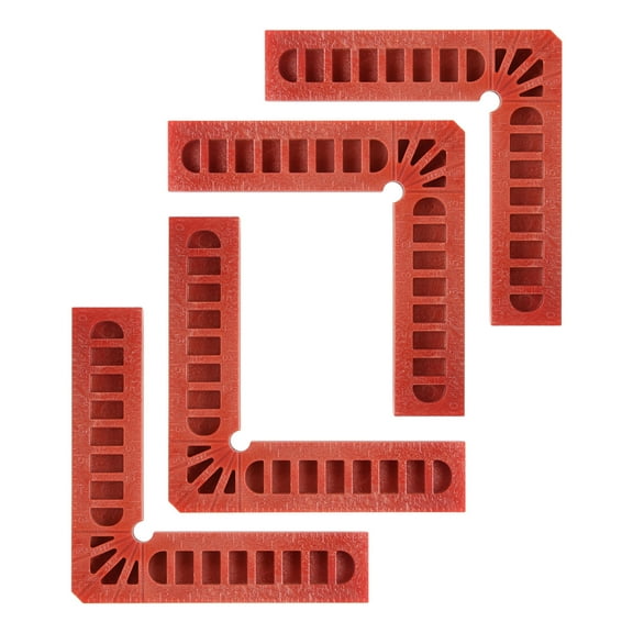 4 Packs Positioning Squares Right Angle Clamps 4 x 4 inch (100x100mm) 90 Degree Corner Clamp, Red