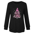 thumbnail image 4 of Craaazy Shirts for Women Breast Cancer Awareness Tops for Women Long Sleeve Crewneck Pink Ribbon Print Shirts Gifts For Women, 4 of 4
