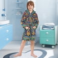 thumbnail image 5 of FORMRS Niños Bathrobe Unisex Hooded Robe Soft Plush Pajamas Sleepwear, Size 2-3T, Abstract Eagle, 5 of 7