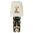 thumbnail image 2 of Elippeo Family Matching Christmas Pajamas, Cartoon Reindeer Print Long-Sleeved Tops + Trousers/Romper Sleepwear Outfits, 2 of 10
