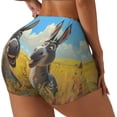thumbnail image 2 of Kdxio Funny Countryside Donkey Print Workout Shorts for Women Seamless Soft Smooth Gym Yoga Scrunch Active Shorts, 2 of 5