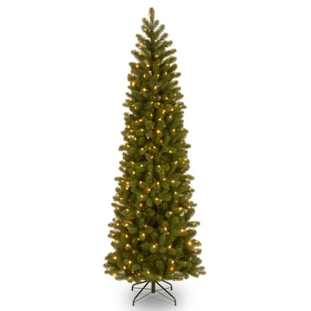 National Tree Pre-Lit 7-1/2' Feel-Real Down Swept Douglas Fir Pencil Slim Hinged Artificial Christmas Tree with 350 Clear (Best Way To Slim Down Legs)